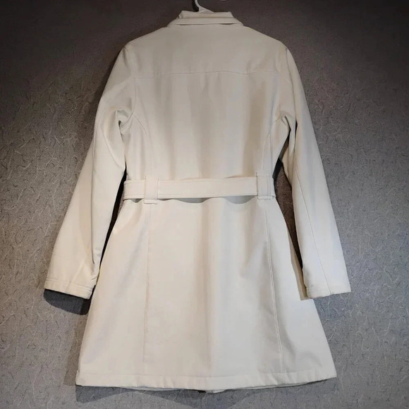 Marika Women's White Long Sleeve Zippered Belted Trench Coat NWOT Size  Large - Picture 10 of 16